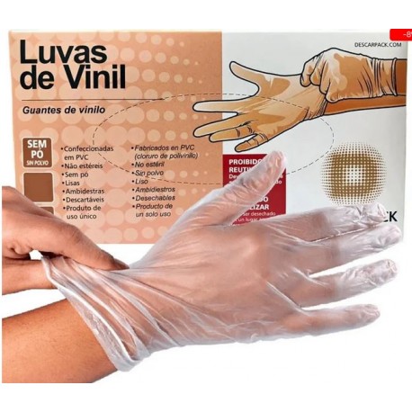 LUVA VINIL S/PO P /1 - DESCARPACK